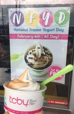 National Frozen Yogurt Day-First 6 ounces are on the house