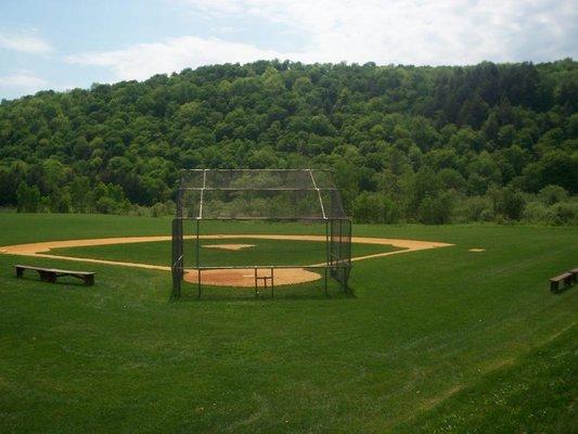 One of two softball fields behind the Sherburne Memorial Library.