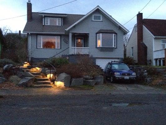 Installed convenience lights for front steps