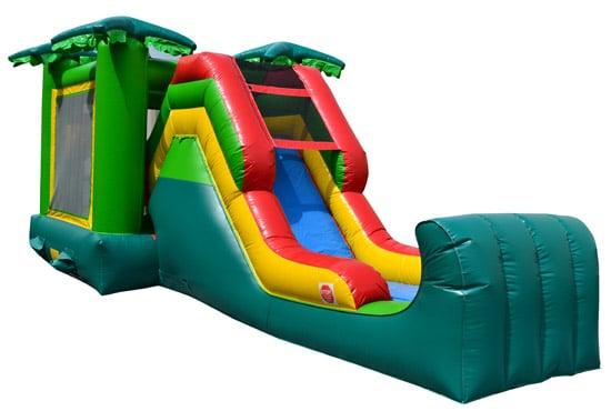 Jump and Slide Jungle Bounce House w/Slide. This unit can be used wet or dry.