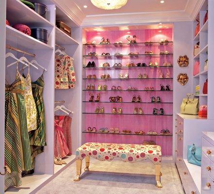 LED lighting in ladies closet