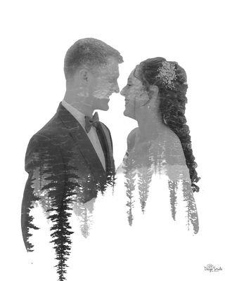 A double exposure image from a recent wedding