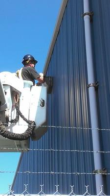 Installing energy efficient lighting at a business in Stark County in Ohio.