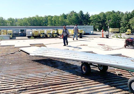 Repairing a roofing membrane blow off