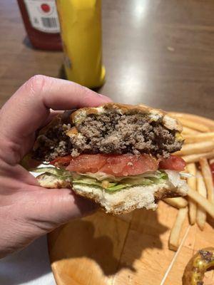 Thick hand patted burger!