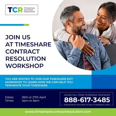 Join us at Timeshare Contract Resolution Workshop