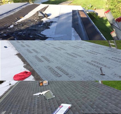 Replacing a roof.