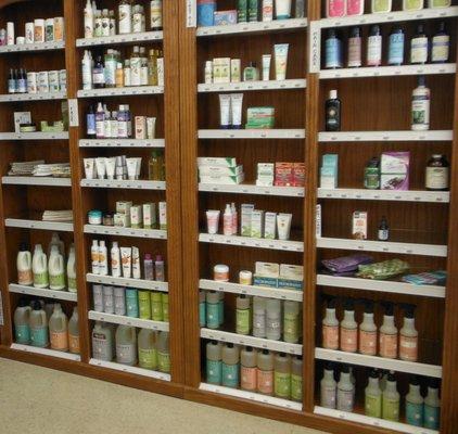 We have a vast selection of natural health and home care products.  Mrs. Myers products help clean your home and keep it smelling fresh.