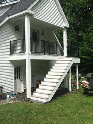 We also installed the beautiful steel railing, it continues down the steps (not pictured).