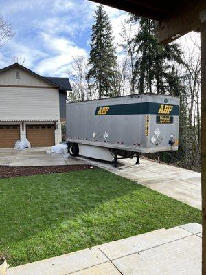 Trailer dropped off and ready to load up.