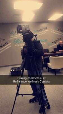 Filming commercial for ReBalance Wellness Centers #ReBalanceWC