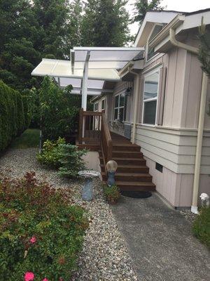 second awning attached to roof