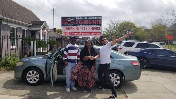 She didn't think it would happen, but we got her in the Camry she wanted. Celebration time!