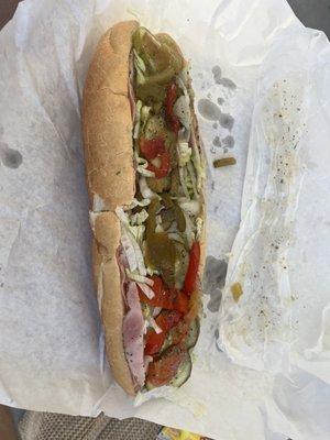 Less than $10 gets you this packed Italian Hoagie and chips