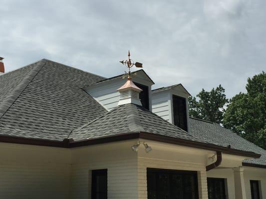 New roof, gutters, and weather vane in Brentwood