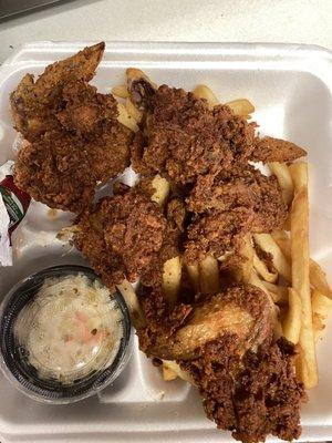 Fried chicken wing platter