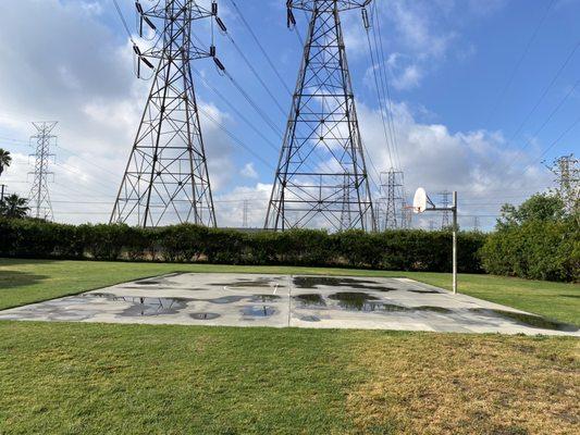 Half basketball court at Crawford Park, Downey, CA (3-29-22)