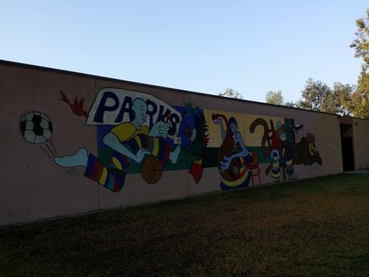 Colorful art at Parks Junior High School.