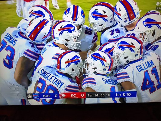 Buffalo Bills at beginning of playoff game against the Kansas City Chiefs on 1/23/2022. One the best NFL games ever. #BillsMafia