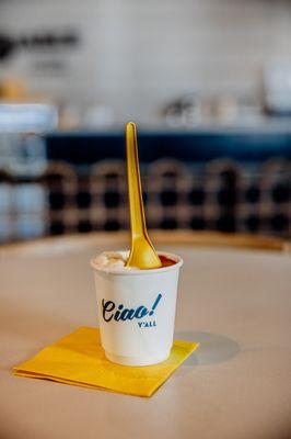 Don't skip out on trying our affogato - Made with freshly pulled espresso and a scoop of your favorite gelato flavor.