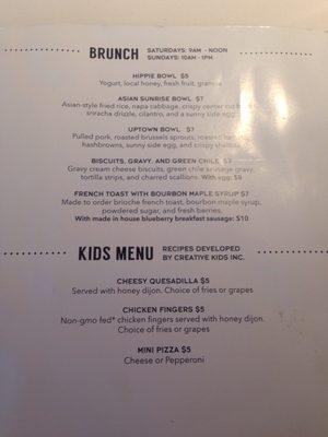 Kid friendly and they have a brunch