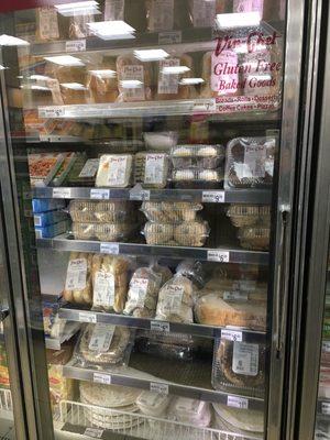 Impressive gluten-free frozen section!  Pizza, donuts, tiramisu, etc.