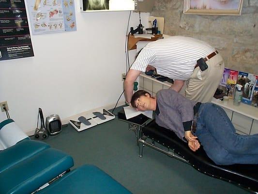 A specific light force 1st cervical adjustment.