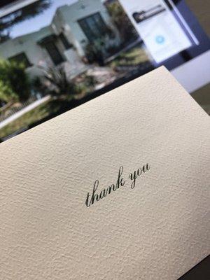 We love getting these thank you notes from our clients!