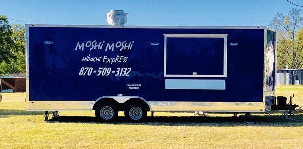 Moshi Moshi Hibachi Express is a food truck type of japanese food cooked on grill such as fried rice, vegetable, steak, chicken and shrimp.