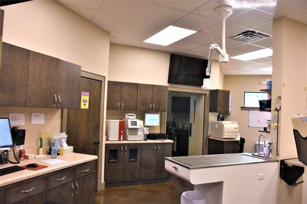 The treatment area is complete with state of the art LED lighting, wet tables, in house bloodwork, fully digital record systems, and more.