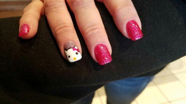 Hello kitty nails. Tu did an AMAZING job!!!