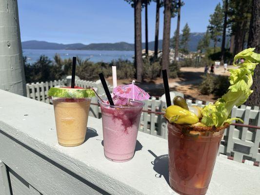 Bloody Mary, beach bum macadamia colada, and sandy cheeks