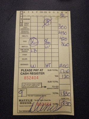 Old school ticket. Hand written and everything!