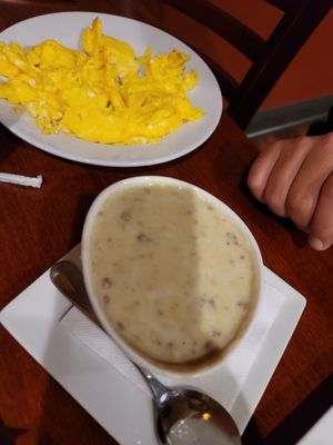 Sausage Gravy and a side of 2 eggs.