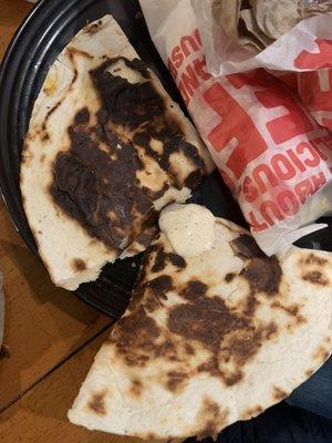 Burnt chicken quesadillas