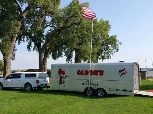 Olson's team helping out at the Yankton Sertoma's Best Triathlon on Lewis&Clark Lake