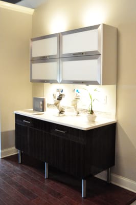 Pre-fab cabinetry design in showroom