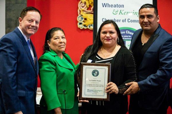 Annual Awards honoring Maria Peredo & family of Kantutas Restaurant