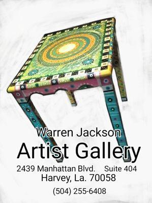 Beautifully hand painted end table. One of a kind by Artist Warren J  Jackson Artist Extraordinaire.