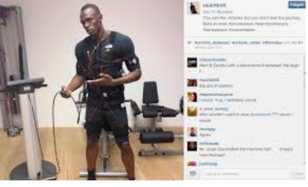 Usain Bolt the world's fastest man trains with EMS training for explosive speed.