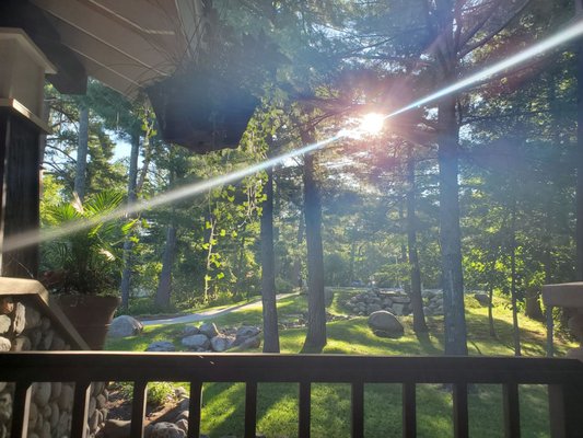 View from Glacial Waters Spa (morning, sitting on the porch, reading a good book) Very peaceful