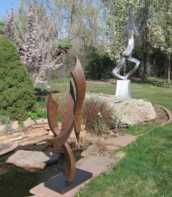 Contemporary sculptures in the gardens