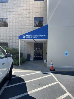 Entrance for lab and imaging.  Back of building.