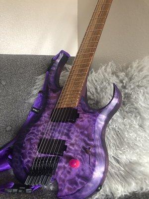 Hand made headless 7 string guitar