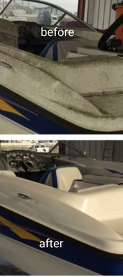 Exterior and interior boat detailing before and after