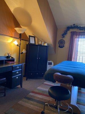 Massage therapy treatment room