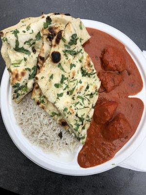 Chicken Tikka & fresh, made to order Garlic Naan.