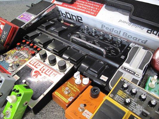 We sell new and used effects pedals!