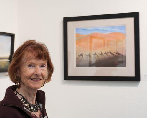 Advisory Board Chair Susan Vandiver with her entry in the juried painting show