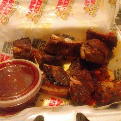 Rib tips sauce on the side